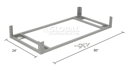 Global Industrial™ 60"Wx24"D Gray Dolly Base Without Casters 12 Global Industrial™ 60"Wx24"D Gray Dolly Base Without Casters - Image 12
