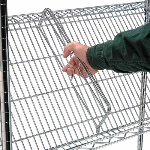 Nexel® Chrome, 4 Tier, Slant Wire Shelving, Starter Unit, 48"W x 24"D x 63"H 7 Nexel® Chrome, 4 Tier, Slant Wire Shelving, Starter Unit, 48"W x 24"D x 63"H - Image 7