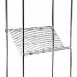 Nexel® Chrome, 4 Tier, Slant Wire Shelving, Starter Unit, 48"W x 18"D x 63"H 23 Nexel® Chrome, 4 Tier, Slant Wire Shelving, Starter Unit, 48"W x 18"D x 63"H -Shelving Sales Store 504100 36 1