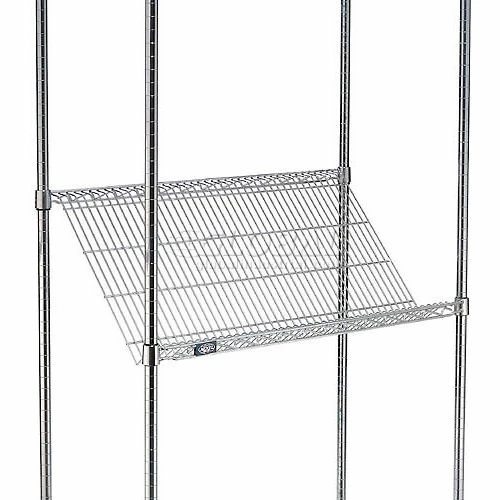 Nexel® Chrome, 4 Tier, Slant Wire Shelving, Starter Unit, 48"W x 24"D x 63"H 8 Nexel® Chrome, 4 Tier, Slant Wire Shelving, Starter Unit, 48"W x 24"D x 63"H - Image 8