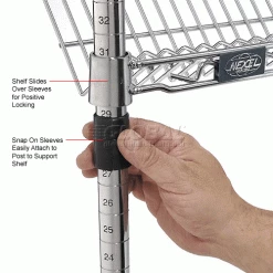Nexel® Chrome, 5 Tier, Slant Wire Shelving, Starter Unit, 36"W x 18"D x 54"H 29 Nexel® Chrome, 5 Tier, Slant Wire Shelving, Starter Unit, 36"W x 18"D x 54"H -Shelving Sales Store 504100 3wco