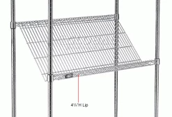 Nexel® Chrome, 5 Tier, Slant Wire Shelving, Starter Unit, 36"W x 18"D x 74"H 31 Nexel® Chrome, 5 Tier, Slant Wire Shelving, Starter Unit, 36"W x 18"D x 74"H -Shelving Sales Store 504104 5wco 4