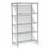 Nexel® Chrome, 5 Tier, Slant Wire Shelving, Starter Unit, 48"W x 24"D x 54"H