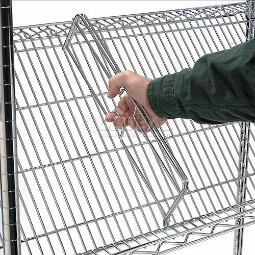 Nexel® Chrome, 5 Tier, Slant Wire Shelving, Starter Unit, 48"W x 18"D x 54"H 7 Nexel® Chrome, 5 Tier, Slant Wire Shelving, Starter Unit, 48"W x 18"D x 54"H - Image 7