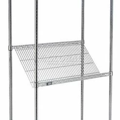Nexel® Chrome, 5 Tier, Slant Wire Shelving, Starter Unit, 48"W x 24"D x 54"H 24 Nexel® Chrome, 5 Tier, Slant Wire Shelving, Starter Unit, 48"W x 24"D x 54"H -Shelving Sales Store 504124 36 4