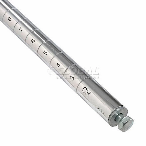 Nexel® Chrome, 5 Tier, Slant Wire Shelving, Starter Unit, 36"W x 18"D x 54"H 9 Nexel® Chrome, 5 Tier, Slant Wire Shelving, Starter Unit, 36"W x 18"D x 54"H - Image 9