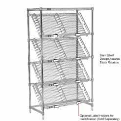 Nexel® Chrome, 5 Tier, Slant Wire Shelving, Starter Unit, 36"W x 18"D x 54"H 32 Nexel® Chrome, 5 Tier, Slant Wire Shelving, Starter Unit, 36"W x 18"D x 54"H -Shelving Sales Store 504124 5wco