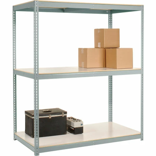 Global Industrial Wide Span Rack 72x24x60, 3 Shelves Deck 900 Lb. Cap Per Level, Gray 8 Global Industrial Wide Span Rack 72x24x60, 3 Shelves Deck 900 Lb. Cap Per Level, Gray - Image 8