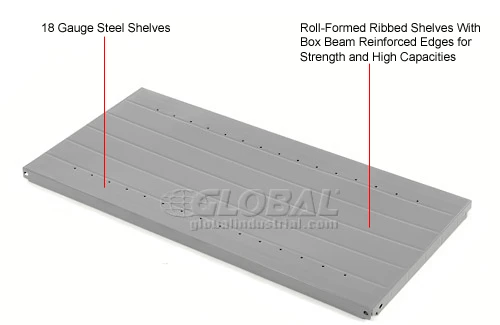 Global Industrial™ Steel Shelving 18 Ga 48"Wx18"Dx97"H Open Clip Style 7 Shelf 19 Global Industrial™ Steel Shelving 18 Ga 48"Wx18"Dx97"H Open Clip Style 7 Shelf - Image 19