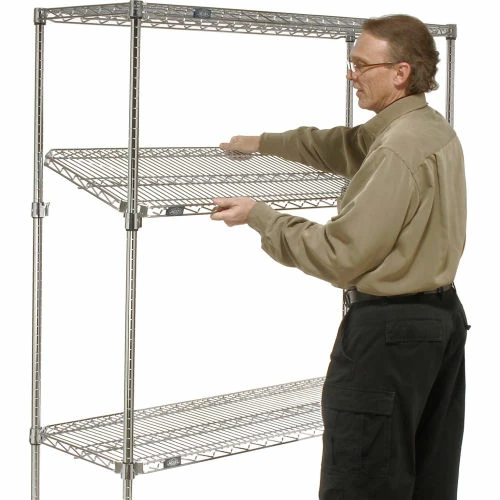 Nexel® Chrome, 4 Tier, Quick Adjust, Wire Shelving Starter Unit, 36"W x 14"D x 54"H 3 Nexel® Chrome, 4 Tier, Quick Adjust, Wire Shelving Starter Unit, 36"W x 14"D x 54"H - Image 3