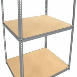 Global Industrial High Cap. Starter Rack 48Wx48Dx84H 3 Levels Wood Deck 1500lb Per Shelf GRY -Shelving Sales Store 580891GY 02