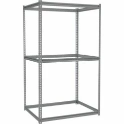 Global Industrial High Cap. Starter Rack 48Wx48Dx84H 3 Levels Wood Deck 1500lb Per Shelf GRY -Shelving Sales Store 580891GY 05