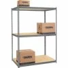 Global Industrial High Cap. Starter Rack 60Wx36Dx96H 3 Levels Wood Deck 1300lb Per Shelf GRY