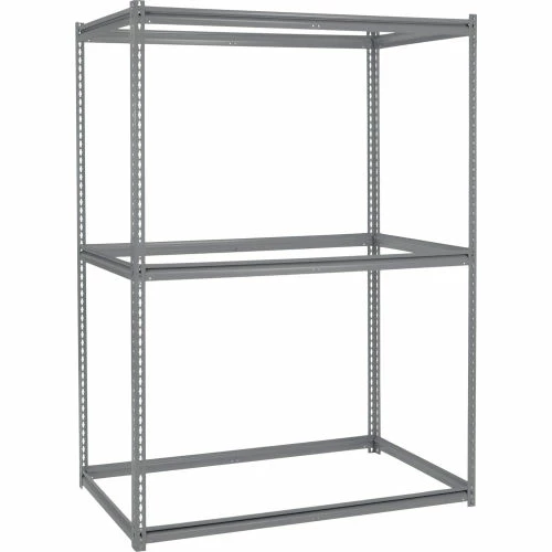 Global Industrial High Cap. Starter Rack 60Wx36Dx96H 3 Levels Wood Deck 1300lb Per Shelf GRY 6 Global Industrial High Cap. Starter Rack 60Wx36Dx96H 3 Levels Wood Deck 1300lb Per Shelf GRY - Image 6