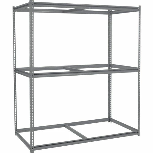 Global Industrial High Cap. Starter Rack 72Wx48Dx84H 3 Levels Wood Deck 1000lb Per Shelf GRY 7 Global Industrial High Cap. Starter Rack 72Wx48Dx84H 3 Levels Wood Deck 1000lb Per Shelf GRY - Image 7