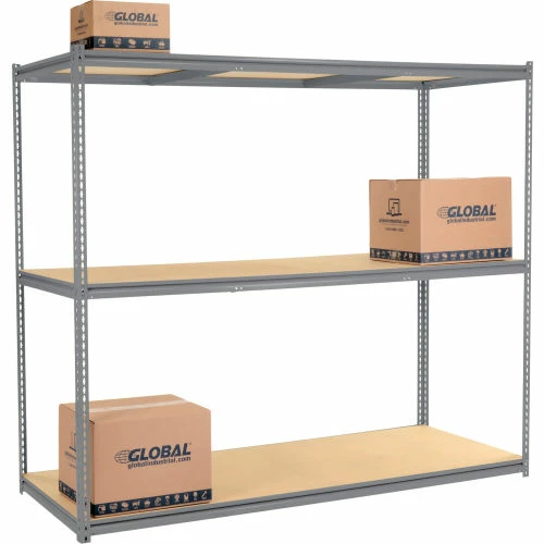 Global Industrial High Capacity Starter Rack 96x24x963 Levels Wood Deck 800lb Per Shelf GRY 1 Global Industrial High Capacity Starter Rack 96x24x963 Levels Wood Deck 800lb Per Shelf GRY