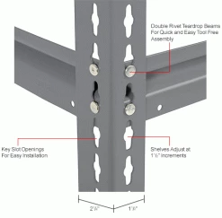 Global Industrial High Cap. Starter Rack 48Wx24Dx84H 3 Level Steel Deck 1500lb Per Shelf GRY -Shelving Sales Store 580902GYIN 3wco