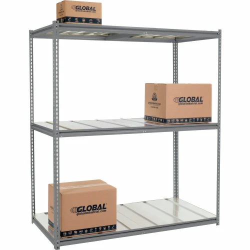 Global Industrial High Cap. Starter Rack 72Wx48Dx84H 3 Level Steel Deck 1000lb Per Shelf GRY 1 Global Industrial High Cap. Starter Rack 72Wx48Dx84H 3 Level Steel Deck 1000lb Per Shelf GRY
