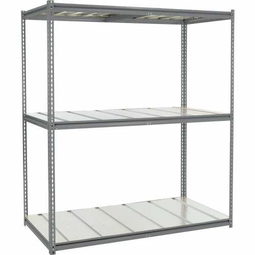 Global Industrial High Cap. Starter Rack 72Wx48Dx84H 3 Level Steel Deck 1000lb Per Shelf GRY 2 Global Industrial High Cap. Starter Rack 72Wx48Dx84H 3 Level Steel Deck 1000lb Per Shelf GRY - Image 2