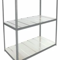 Global Industrial High Cap. Starter Rack 72Wx48Dx84H 3 Level Steel Deck 1000lb Per Shelf GRY 18 Global Industrial High Cap. Starter Rack 72Wx48Dx84H 3 Level Steel Deck 1000lb Per Shelf GRY -Shelving Sales Store 580909GY 02