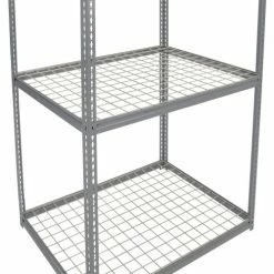 Global Industrial High Cap. Starter Rack 48Wx48Dx84H 3 Levels Wire Deck 1500lb Per Shelf GRY -Shelving Sales Store 580915GY 02