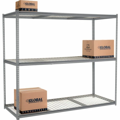 Global Industrial High Capacity Starter Rack 96x24x843 Levels Wire Deck 800lb Per Shelf GRY 1 Global Industrial High Capacity Starter Rack 96x24x843 Levels Wire Deck 800lb Per Shelf GRY