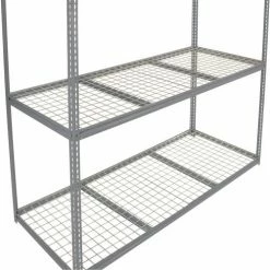 Global Industrial High Cap. Starter Rack 96Wx24Dx96H 3 Levels Wire Deck 800lb Per Shel Gray -Shelving Sales Store 580924GY 02