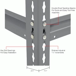 Global Industrial High Cap. Starter Rack 60Wx36Dx96H 3 Levels Wood Deck 1300lb Per Shelf GRY 30 Global Industrial High Cap. Starter Rack 60Wx36Dx96H 3 Levels Wood Deck 1300lb Per Shelf GRY -Shelving Sales Store 580930GYIN 3wco