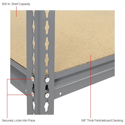 Global Industrial High Capacity Starter Rack 96x24x963 Levels Wood Deck 800lb Per Shelf GRY 15 Global Industrial High Capacity Starter Rack 96x24x963 Levels Wood Deck 800lb Per Shelf GRY - Image 15