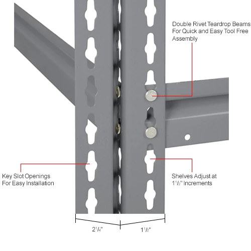Global Industrial High Cap. Add-On Rack 48Wx36Dx84H 3 Levels Wood Deck 1500 Lb. Per Level GRY 16 Global Industrial High Cap. Add-On Rack 48Wx36Dx84H 3 Levels Wood Deck 1500 Lb. Per Level GRY - Image 16