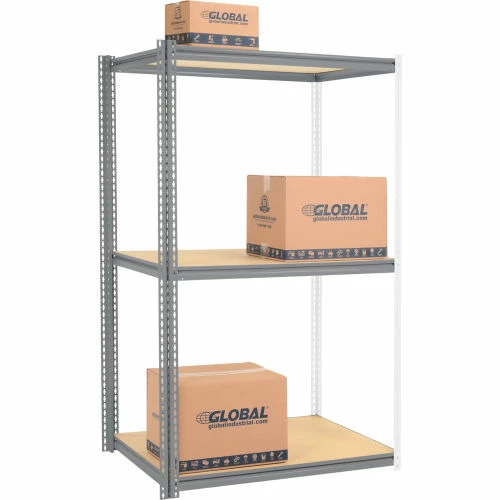 Global Industrial High Cap. Add-On Rack 48Wx48Dx60H 3 Levels Wood Deck 1500 Lb. Per Level GRY 2 Global Industrial High Cap. Add-On Rack 48Wx48Dx60H 3 Levels Wood Deck 1500 Lb. Per Level GRY - Image 2