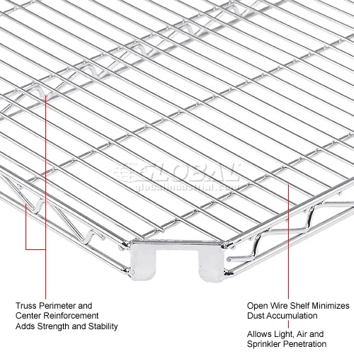Nexel® E-Z Adjust Shelf 48x24 with Clips & 4 Hooks 18 Nexel® E-Z Adjust Shelf 48x24 with Clips & 4 Hooks - Image 18