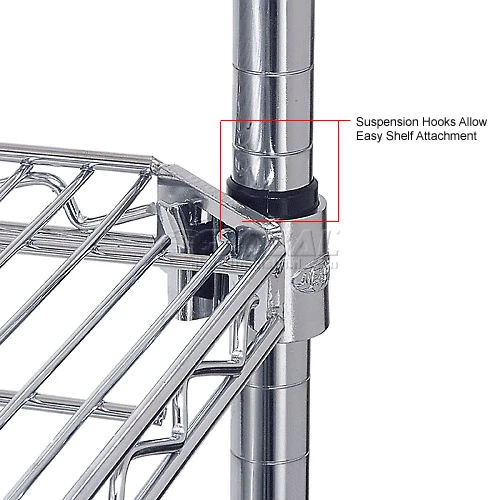 Nexel® E-Z Adjust Shelf 48x24 with Clips & 4 Hooks 20 Nexel® E-Z Adjust Shelf 48x24 with Clips & 4 Hooks - Image 20
