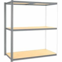 Global Industrial™ High Cap. Add-On Rack 72Wx24Dx84H 3 Levels Wood Deck 1000 Lb. Per Level GRY