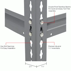 Global Industrial High Capacity Add-On Rack 96x36x843 Levels Wood Deck 800 Lb Per Level GRY 32 Global Industrial High Capacity Add-On Rack 96x36x843 Levels Wood Deck 800 Lb Per Level GRY -Shelving Sales Store 581008GYIN 3wco