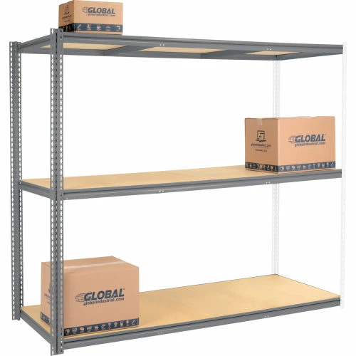 Global Industrial High Capacity Add-On Rack 96x36x843 Levels Wood Deck 800 Lb Per Level GRY 2 Global Industrial High Capacity Add-On Rack 96x36x843 Levels Wood Deck 800 Lb Per Level GRY - Image 2