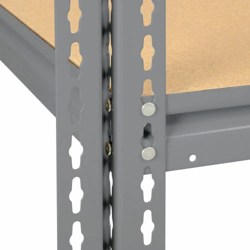 Global Industrial High Capacity Add-On Rack 96x48x60 Levels Wood Deck 800 Lb Per Level GRY 4 Global Industrial High Capacity Add-On Rack 96x48x60 Levels Wood Deck 800 Lb Per Level GRY - Image 4