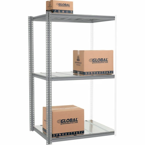 Global Industrial High Cap. Add-On Rack 48Wx48Dx60H 3 Levels Steel Deck 1500lb Per Level GRY 2 Global Industrial High Cap. Add-On Rack 48Wx48Dx60H 3 Levels Steel Deck 1500lb Per Level GRY - Image 2
