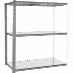 Global Industrial™ High Cap. Add-On Rack 72Wx24Dx84H 3 Levels Steel Deck 1000lb Per Level GRY