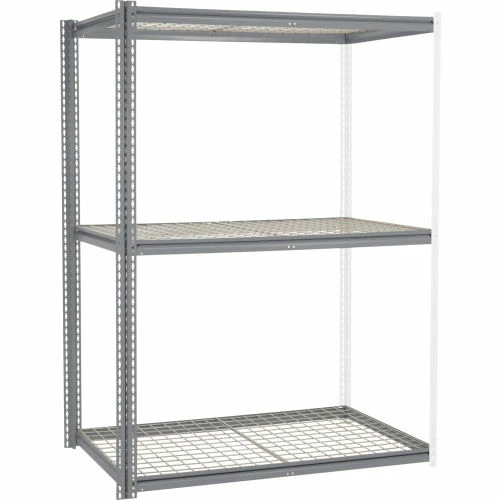 Global Industrial High Cap. Add-On Rack 60Wx24Dx60H 3 Levels Wire Deck 1300 Lb. Per Level GRY 1 Global Industrial High Cap. Add-On Rack 60Wx24Dx60H 3 Levels Wire Deck 1300 Lb. Per Level GRY
