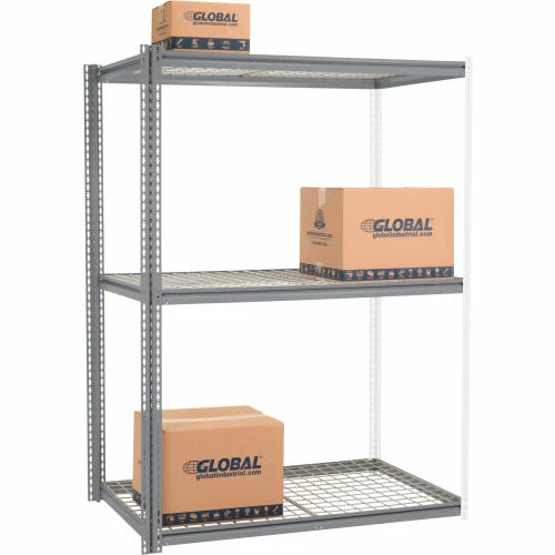 Global Industrial High Cap. Add-On Rack 60Wx24Dx60H 3 Levels Wire Deck 1300 Lb. Per Level GRY 2 Global Industrial High Cap. Add-On Rack 60Wx24Dx60H 3 Levels Wire Deck 1300 Lb. Per Level GRY - Image 2