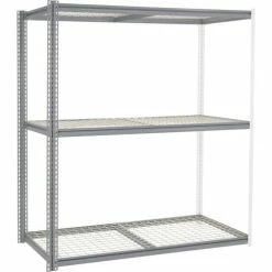 Global Industrial™ High Cap. Add-On Rack 72Wx24Dx84H 3 Levels Wire Deck 1000 Lb. Per Level GRY