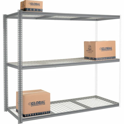 Global Industrial High Capacity Add-On Rack 96x24x60 Levels Wire Deck 800 Lb Per Level GRY 2 Global Industrial High Capacity Add-On Rack 96x24x60 Levels Wire Deck 800 Lb Per Level GRY - Image 2