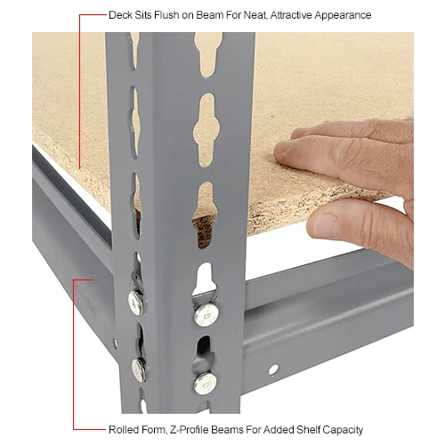 Global Industrial High Cap. Add-On Rack 48Wx48Dx60H 3 Levels Wood Deck 1500 Lb. Per Level GRY 17 Global Industrial High Cap. Add-On Rack 48Wx48Dx60H 3 Levels Wood Deck 1500 Lb. Per Level GRY - Image 17