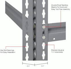 Global Industrial High Cap. Add-On Rack 48Wx48Dx60H 3 Levels Steel Deck 1500lb Per Level GRY 31 Global Industrial High Cap. Add-On Rack 48Wx48Dx60H 3 Levels Steel Deck 1500lb Per Level GRY -Shelving Sales Store 581048GYIN 3wco