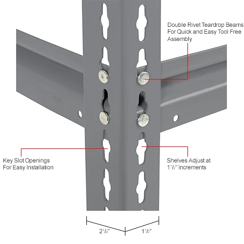 Global Industrial High Cap. Add-On Rack 60Wx24Dx60H 3 Levels Wire Deck 1300 Lb. Per Level GRY 16 Global Industrial High Cap. Add-On Rack 60Wx24Dx60H 3 Levels Wire Deck 1300 Lb. Per Level GRY - Image 16
