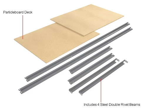 Global Industrial™ Additional Level For 96"W x 36"D High Capacity Rack Wood Deck - Gray 7 Global Industrial™ Additional Level For 96"W x 36"D High Capacity Rack Wood Deck - Gray - Image 7