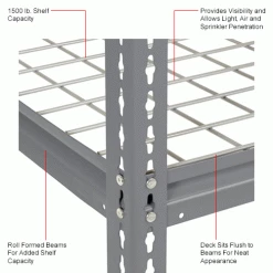 Global Industrial™ Additional Level For 48"W x 24"D High Capacity Rack Wire Deck - Gray -Shelving Sales Store 581094GYIN 2wco