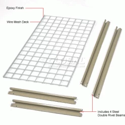 Global Industrial™ Additional Level For 60"W x 24"D High Capacity Rack Wire Deck - Tan -Shelving Sales Store 581094 1wco