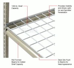 Global Industrial™ Additional Level For 60"W x 24"D High Capacity Rack Wire Deck - Tan -Shelving Sales Store 581097 2wco